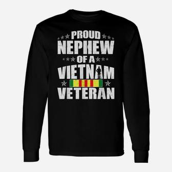 Proud Nephew Of A Vietnam Veteran - Military Veterans Family Unisex Long Sleeve | Crazezy