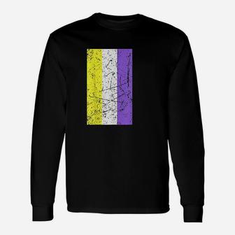Proud Nonbinary Community Colorful Pride Flag Lgbt Gift Unisex Long Sleeve | Crazezy