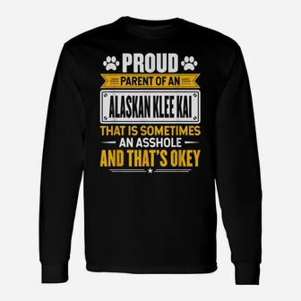 Proud Parent Of An Alaskan Klee Kai Funny Dog Mom & Dad Unisex Long Sleeve | Crazezy CA
