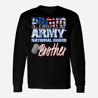 Proud Patriotic Army National Guard Brother Usa Flag Men Unisex Long Sleeve | Crazezy