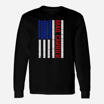 Proud Patriotic Postal Worker American Flag Unisex Long Sleeve | Crazezy
