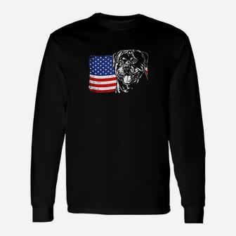 Proud Rottweiler American Flag Unisex Long Sleeve | Crazezy AU