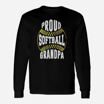 Proud Softball Grandpa Shirt Long Sleeve T-Shirt - Thegiftio UK