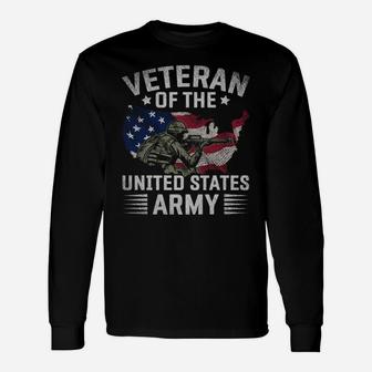 Proud Usa Flag Veteran Of The United States Army Veteran Unisex Long Sleeve | Crazezy