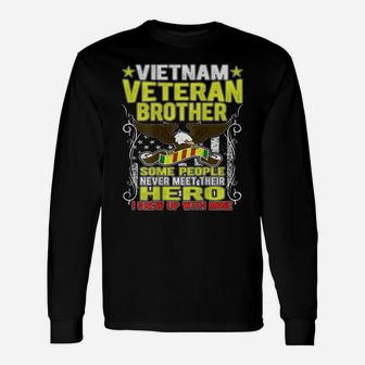 Proud Vietnam Veteran Brother Military Veterans Family Gift Unisex Long Sleeve | Crazezy AU