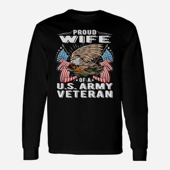Proud Wife Of A Us Army Veteran - Military Vet's Spouse Gift Unisex Long Sleeve | Crazezy CA