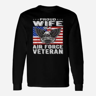 Proud Wife Of Us Air Force Veteran Unisex Long Sleeve | Crazezy CA