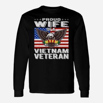 Proud Wife Of Vietnam Veteran Patriotic Military Spouse Gift Unisex Long Sleeve | Crazezy UK