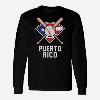 Puerto Rico Baseball Team T Shirt Flag Patriotic Beisbol Unisex Long Sleeve | Crazezy