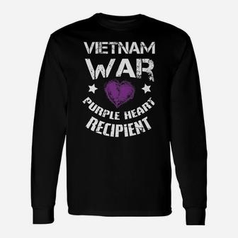 Purple Heart Recepient T-Shirt Vietnam War Veteran T Shirt Unisex Long Sleeve | Crazezy