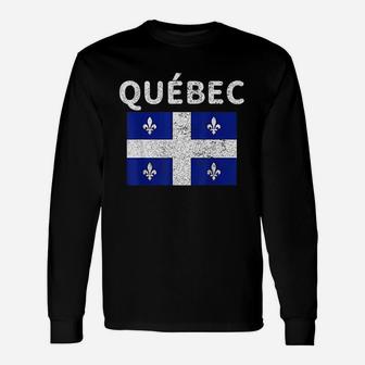 Québec Quebec Quebecois Flag Canada Vintage Retro Unisex Long Sleeve | Crazezy