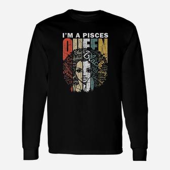 Queen Pisces Gifts For Women February March Bday Unisex Long Sleeve | Crazezy DE