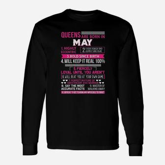 Queens Are Born In May Unisex Long Sleeve | Crazezy CA