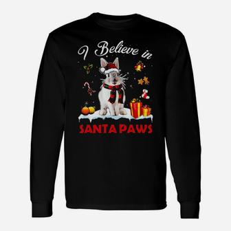 Rabbit I Believe In Santa Paws Long Sleeve T-Shirt - Monsterry