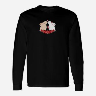 Rabbit Couples Wedding Anniversary Valentines Him Her Long Sleeve T-Shirt - Monsterry