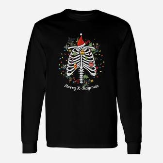 Rad Tech Christmas Puns Merry X Raymas Xmas Radiographer Long Sleeve T-Shirt - Thegiftio