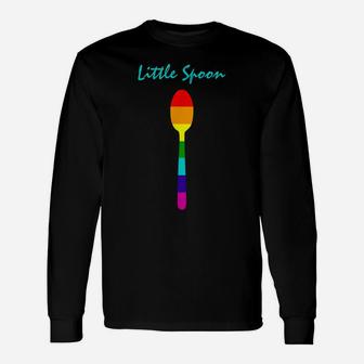 Rainbow Little Spoon Big Spoon Matching Gay Couple Shirts Unisex Long Sleeve | Crazezy