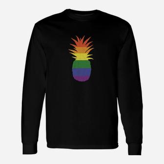 Rainbow Pride Pineapple Lgbt Shirt Lesbian Gay Bi Homosexual Long Sleeve T-Shirt - Monsterry