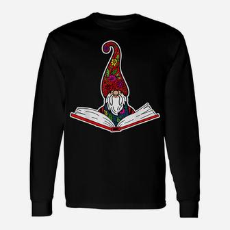 Reading Library Gnome Read Books Lover Reader Teacher Gift Unisex Long Sleeve | Crazezy AU