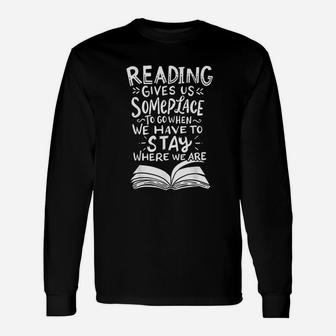 Reading Reader Book Lover Literature Library Unisex Long Sleeve | Crazezy DE