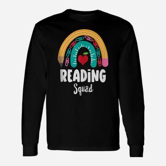 Reading Squad, Funny Boho Rainbow For Teachers Unisex Long Sleeve | Crazezy