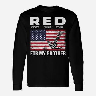 Red For My Brother American Soldiers Support Red Friday Unisex Long Sleeve | Crazezy UK