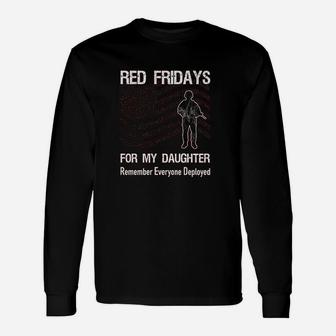 Red Friday Military Daughter Flag Deployed Unisex Long Sleeve | Crazezy DE