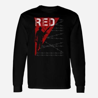 Red Friday Military Shirts Support Army Navy Soldiers Unisex Long Sleeve | Crazezy DE