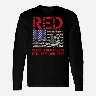 Red Friday Military Support Our Troops Us Flag Army Navy Unisex Long Sleeve | Crazezy CA