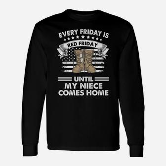 Red Friday Until My Niece Comes Home Unisex Long Sleeve | Crazezy UK