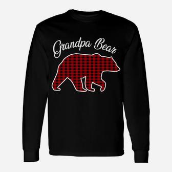 Red Plaid Grandpa Bear Matching Christmas Pajama Family Unisex Long Sleeve | Crazezy