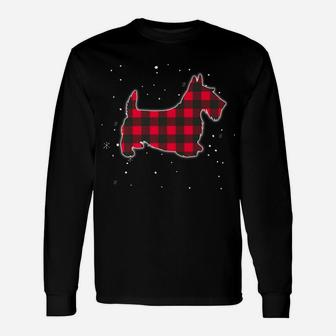 Red Plaid Scottie Christmas Matching Buffalo Family Pajama Unisex Long Sleeve | Crazezy