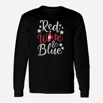 Red Wine And Blue Long Sleeve T-Shirt - Thegiftio UK