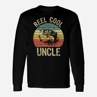 Reel Cool Uncle Fishing Gifts Men Fishing Lovers Retro Sweatshirt Unisex Long Sleeve | Crazezy CA
