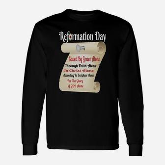 Reformation Day Five Solas Christian Theology T-shirt Long Sleeve T-Shirt - Thegiftio UK