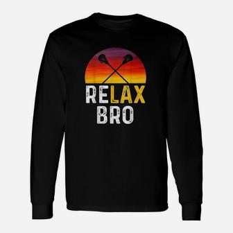 Relax Bro Vintage Surf Sun Design Lacrosse0 Unisex Long Sleeve | Crazezy