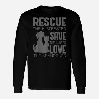 Rescue Save Love Animal Rescue Dog Cat Lovers Cute Gift Unisex Long Sleeve | Crazezy