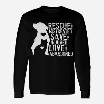 Rescue Save Love Animal Rescue, Dog Lover Cat Lover Hoodie Unisex Long Sleeve | Crazezy UK