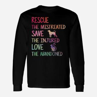 Rescue Save Love Pet Animal Shelter Volunteer Gifts Sleeve Unisex Long Sleeve | Crazezy UK