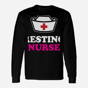 Resting Nurse Face Funny & Snarky Hoodie Unisex Long Sleeve | Crazezy