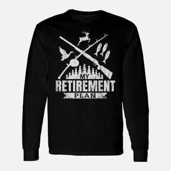 Retired Grandfather Stag Deer Hunting Fishing Retiree Unisex Long Sleeve | Crazezy