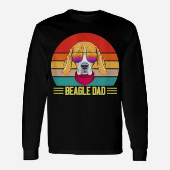 Retro Beagle Dad Gift Dog Owner Pet Tricolor Beagle Father Unisex Long Sleeve | Crazezy