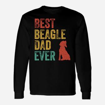 Retro Best Beagle Dad Ever Daddy Dog Lover Owner Vintage Unisex Long Sleeve | Crazezy AU