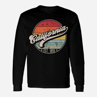 Retro California Home State Ca Cool 70S Style Sunset Gift Unisex Long Sleeve | Crazezy
