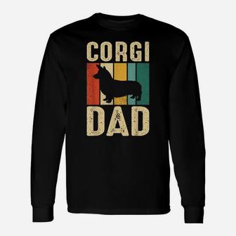 Retro Corgi Dad Dog Owner Pet Lover Welsh Corgi Father Unisex Long Sleeve | Crazezy