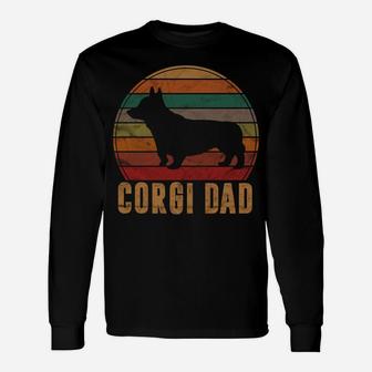 Retro Corgi Dad Gift Dog Owner Pet Welsh Corgi Father Unisex Long Sleeve | Crazezy