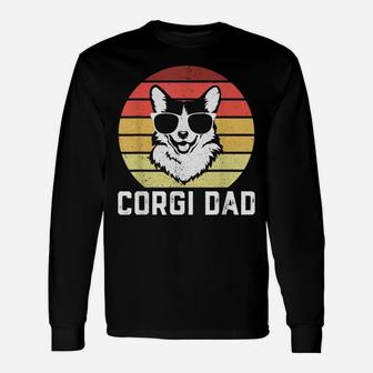Retro Corgi Dad Shirt Funny Pembroke Welsh Corgi Dog Dad Unisex Long Sleeve | Crazezy