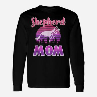 Retro German Shepherd Shirt Sunset Shepherd Dog Dad Dog Mom Unisex Long Sleeve | Crazezy