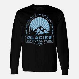 Retro Glacier National Park Montana Going To The Sun Road Sweatshirt Unisex Long Sleeve | Crazezy