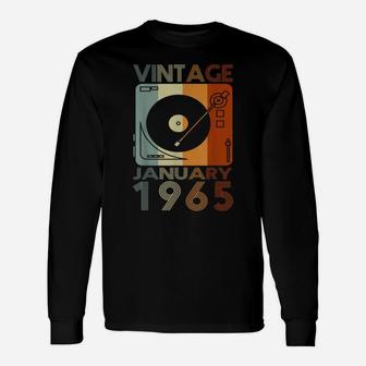 Retro January 1965 Tshirt 56Th Birthday Gift 56 Years Old Unisex Long Sleeve | Crazezy UK